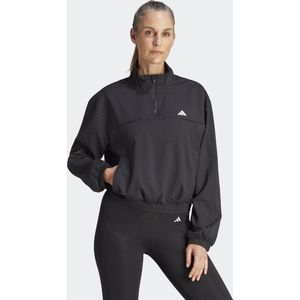 adidas Performance AEROREADY Train Essentials Geweven Trainingsjack met Korte Rits Dames Zwart