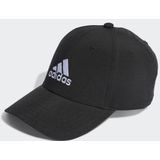 adidas Geborduurd Logo Lichtgewicht Baseball Cap, Zwart/Wit, S