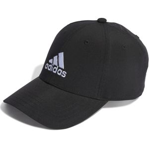 adidas Lichte baseballpet met geborduurd logo, zwart/wit, S