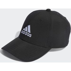 adidas Geborduurde Logo Lichtgewicht Baseball Cap, Zwart/Wit, XS