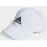 adidas Geborduurd Logo Lichtgewicht Baseball Cap, Wit/Zwart, S