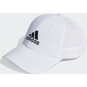 adidas Geborduurd Logo Lichtgewicht Baseball Cap, Wit/Zwart, XL