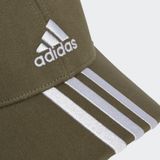 adidas Sportswear Baseball 3-Stripes Cotton Twill Honkbalpet - Unisex - Groen- Volwassenen (M/L)