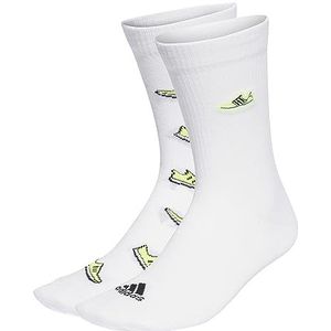 adidas Crew Sokken, Wit/Lucide Citroen/Zwart, Small