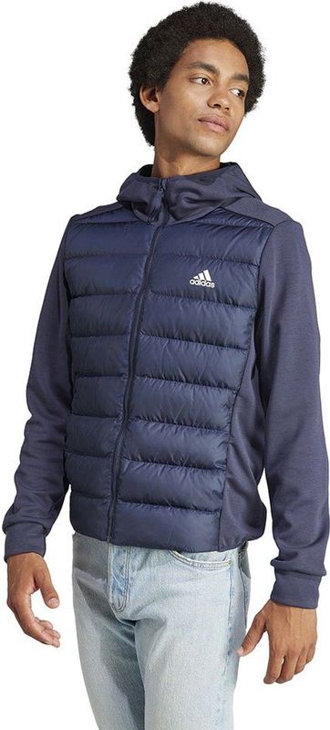 adidas - Sportswear Essentials Hybride Donsjack - Heren - Blauw - Capuchon