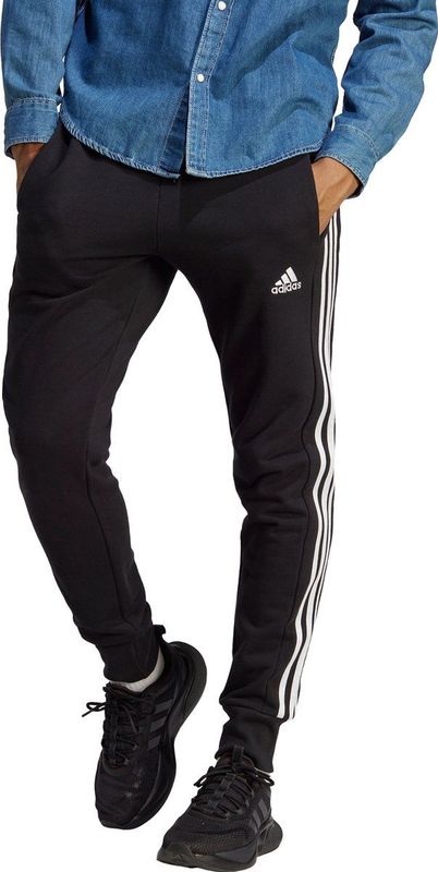 adidas Sportswear Essentials French Terry Tapered Cuff 3-Stripes Broek - Heren - Zwart