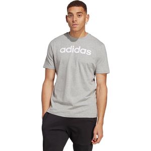adidas Sportswear Essentials Single Jersey Linear Geborduurd Logo T-shirt - Heren - Grijs- ST