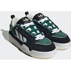 Adidas Originals, Zwarte leren sneakers College-geïnspireerde stijl Veelkleurig, Heren, Maat:44 2/3 EU