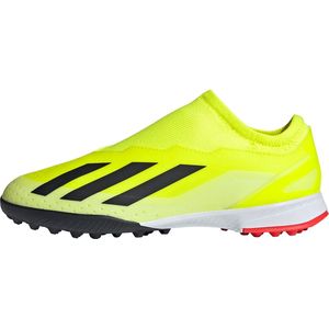 adidas Unisex Kids X Crazyfast.3 Laceless Turf Boots voetbalschoenen (gazon), geel zwart wit, 35 EU