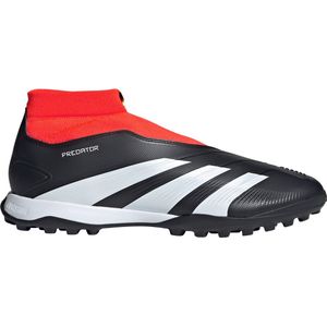 adidas Unisex Predator 24 League Laceless Turf Boots Sneakers, Core Black Ftwr White Solar Red, 44.5 EU