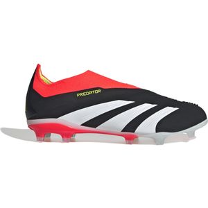 adidas Predator Elite Veterloze Gras Voetbalschoenen (FG) Kids Zwart Wit Felrood