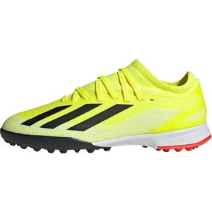 adidas X Crazyfast League TF voetbalschoen, bovenmateriaal van textiel, oranje, Team Solar Yellow 2 Core Black Cloud White, 32 EU