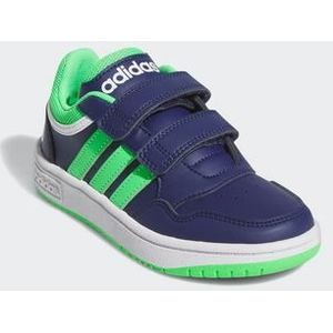 Adidas Hoops 3.0 CF C kinder sneakers blauw groen - Maat 35 - Uitneembare zool