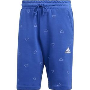 adidas Heren Seasonal Essentials Monogram Graphic Shorts, semi lucid blue/white, S