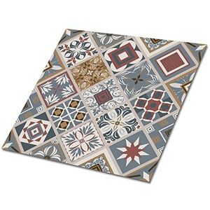 Decormat Set van 9 tegels 30 x 30 cm PVC vloer zelfklevend vinyl Turks patchwork