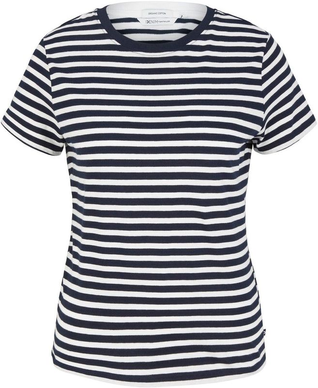 Tom Tailor Modern Stripe T-shirt Grijs Vrouw