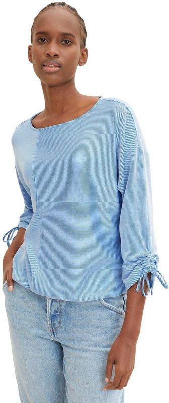 Gestreept T-shirt - Onderzeese Halslijn - Viscose en Polyester