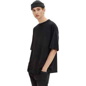 Zwart - T-shirt - Oversized Pasvorm - Ronde Hals - Korte Mouwen