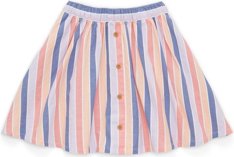 A-lijnrok - Gestreept - Biologisch Katoen - Met Knoopdetails