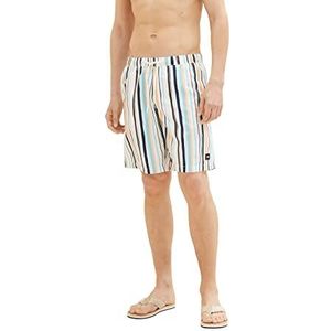 TOM TAILOR Herenzwemshorts 31554 wit strepen bont S, 31554 - kleurrijke witte strepen