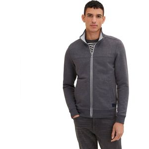 Tom Tailor Cutline Sweat Jacket Sweatshirt Grijs Man