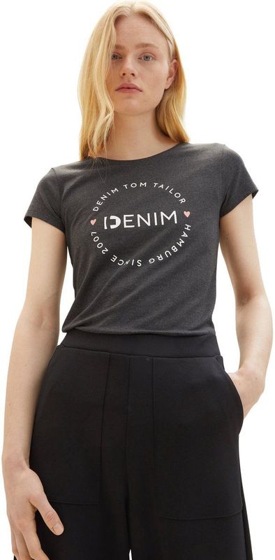 TOM TAILOR DENIM - Shirt - Antraciet - 2 Pack - Kwartmouw