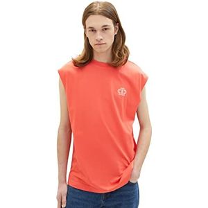 Tom Tailor Denim heren 1036450 T-Shirt, 11042 - Plain Rood, L
