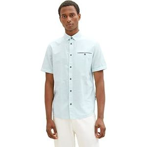 TOM TAILOR Heren 1036224 hemd, 31811-Turquoise White Structure, XXL, 31811 - Turquoise White Structuur, XXL