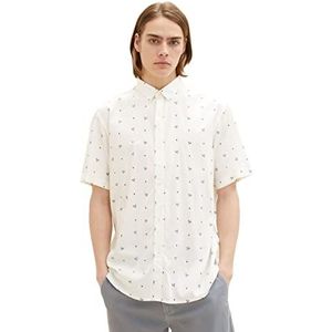 TOM TAILOR Denim Heren 1036246 hemd, 31922-White Navy Tennis Print, M, 31922 - White Navy Tennis Print, M