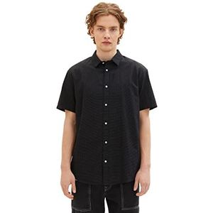 TOM TAILOR Denim Heren 1036254 hemd, 31877 zwart multicolor structuur, XL, 31877 - Black Multicolor Structuur, XL