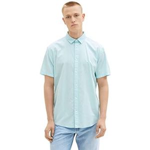 Tom Tailor Denim 1036254 Herenhemd, 32169 turquoise structuur meerkleurig