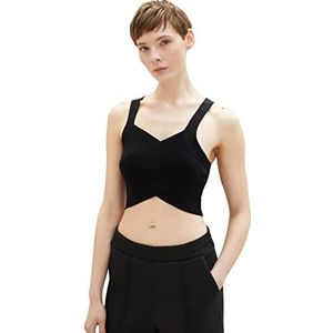 TOM TAILOR Denim Braclette Top voor dames, 14482 - Deep Black, XL