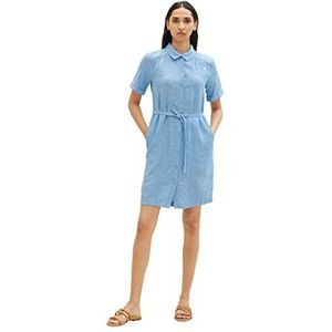 TOM TAILOR Dames 1036654 jurk, 21184-Soft Cloud Blue, 36, 21184 - Soft Cloud Blue, 36