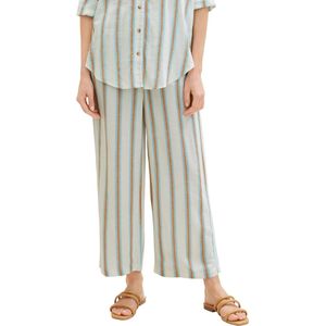TOM TAILOR Dames 1036684 broek, 31948-Offwhite Brown Vertical Stripe, 42W / 28L, 31948 - Offwhite Brown Vertical Stripe, 42W x 28L