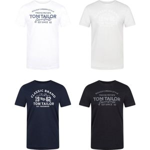 Tom Tailor - 4 Pack - T-Shirt - Veelkleurig - 100% Katoen