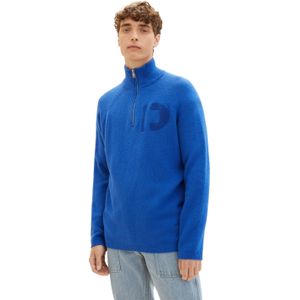 TOM TAILOR Denim 1038271 Sweatshirt voor heren, 33757 - Royal Blue Melange