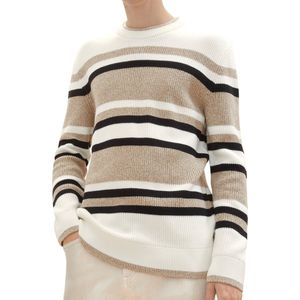 Tom Tailor Denim - Ronde hals Trui - Heren - Gebroken wit - Katoen - 1038278