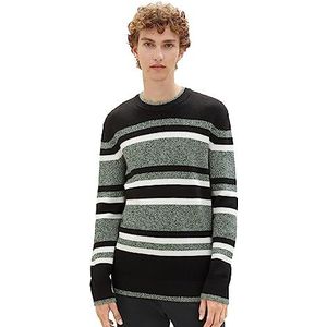 TOM TAILOR Denim Herentrui, 32768 - Groen Fancy Multicolor Stripe, XXL