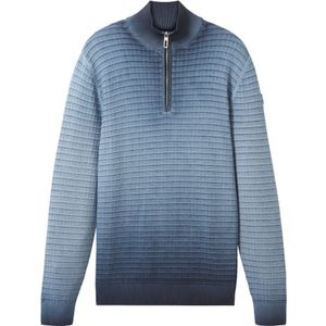 Tom Tailor - Washed Structure - Pullover - Blauw - 100% Katoen