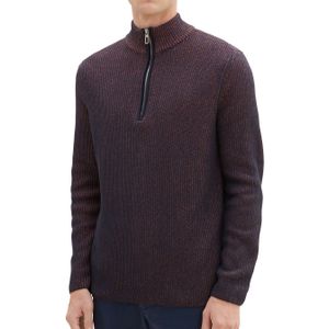 TOM TAILOR Trui voor heren, 32740 - Navy Rood Oranje Blauwe Mouline, L