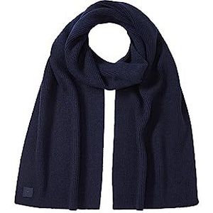 TOM TAILOR Basic wintersjaal voor heren met wol, 13160 Knitted Navy Melange, One Size