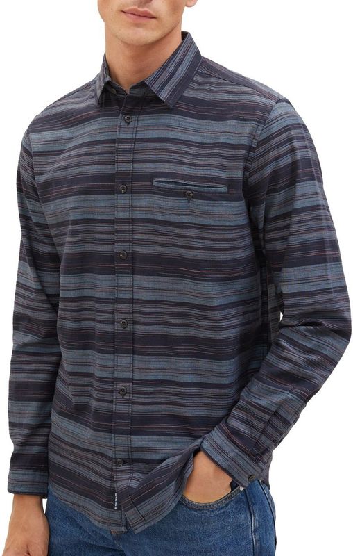 Tom Tailor Donkerblauw Gestreept Shirt - 1037437