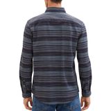 TOM TAILOR Chambray overhemd voor heren, regular fit, van katoen, 32282-Navy Irregular Cross Stripe, XXL