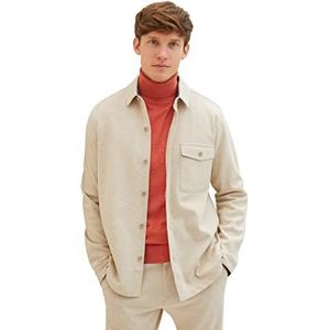 TOM TAILOR 1037438 Herenhemd, 29114 - Beige piqué gemengd