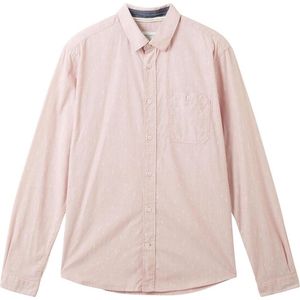 TOM TAILOR Slim fit herenhemd met fijne strepen van katoen, 32293 - Red Dobby Structuur, XL