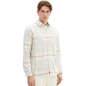 TOM TAILOR 1037449 Herenhemd, 32312 - Beige Tonal Big Check