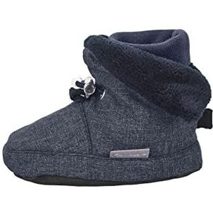 Sterntaler Babypantoffels voor jongens, baby melange babyschoen - pantoffels baby - mid-top babyschoen met antislip kunststof zool - middenblauw, blauw gemeleerd, 18 EU
