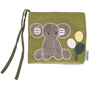 Sterntaler Baby Unisex speelboek baby stoffen speelboek Olifant Eddy - ritselboek, knuffelboek, knetterboek - middengroen