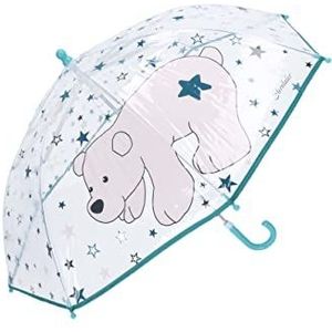 Sterntaler Unisex baby paraplu ijsbeer sterren Elia mini paraplu reisparaplu transparant