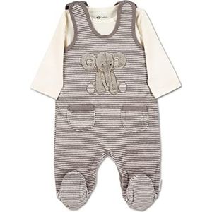 Sterntaler Nicki, unisex romperset voor baby's, olifant Eddy, baby-pyjama, grijs, normaal, grijs, 62 cm